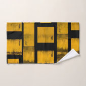 Jeux de serviettes de bain en noir jaune vif (Serviette à main)