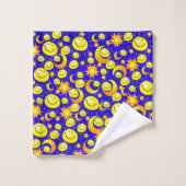 Jeux de serviettes de bain Sun Moon Yellow Stars (Gant de toilette)