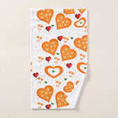 Jeux de serviettes de toilette Orange Heart (Serviette à main)