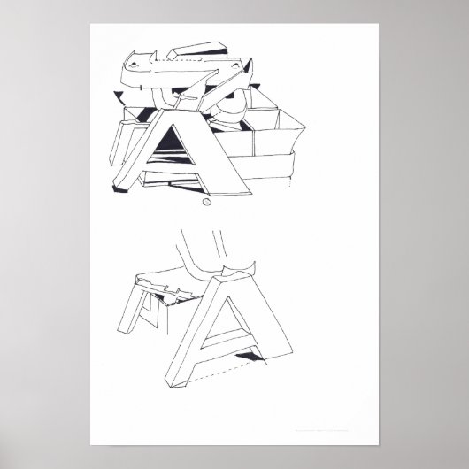 Jeux du bâtiment Monogramme AA Dessin 11 Poster (Devant)