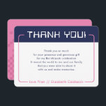 JEUX MODERNE MERCI Marine Bat mitzvah bleu rose<br><div class="desc">par kat massard >>> www.simplysweetPAPERIE.com <<< Un design simple pour vos CARTES PLAT MERCI - pour répondre à vos principales invitations. J'aime le design, mais je voudrais voir quelques changements - un autre jeu de couleurs, un autre produit, ajouter une photo ou adapté pour une occasion différente - pas de...</div>