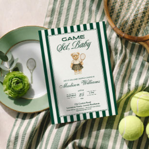 JEUX, SET, BÉBÉ Invitation à la Baby Shower Tennis