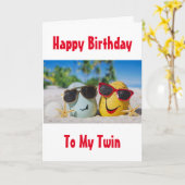 JEUX STYLE DE PLAGE ANNIVERSAIRE À MA CARTE "TWIN" (Fleur jaune)