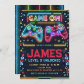 Jeux sur lueur 5e anniversaire Invitation de fête (Devant / Derrière)