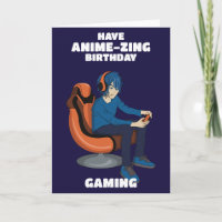 Jeux Vidéo Anime Gamer Boy Carte d'anniversaire