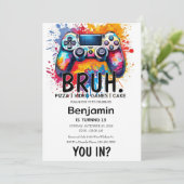JEUX VIDÉO Bruh Invitation d'anniversaire (Debout devant)