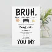 JEUX VIDÉO Bruh Invitation d'anniversaire (Debout devant)