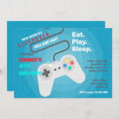Jeux vidéo Invitations de fête d'anniversaire (Devant / Derrière)