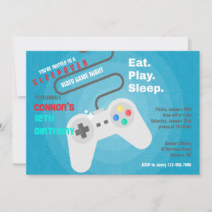 Jeux vidéo Invitations de fête d'anniversaire