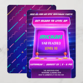 Jeux Vidéos Rétro des années 90 Invitation d'anniv (Devant / Derrière)