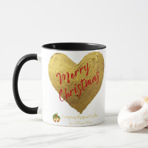 Jevays Christmas Gold Heart Mokken