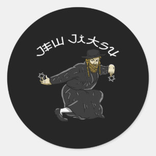 Jew Jitsu Karate Funny Hanukkah Jiu Jitsu Martial Ronde Sticker