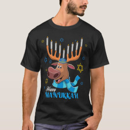 Jewdolph Hanukkah Rendier Menora Chanukah T-shirt