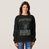 Jewdolph Ugly Hanukkah Sweater Reindeer Menorah Ch (Voorkant volledig)