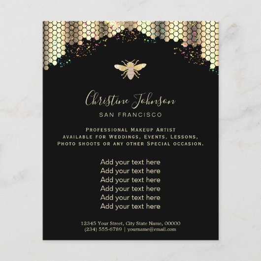 jewel bee pastel honeycomb , zwart flyer (Voorkant)