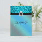 Jewel Blauwgroen Blauw Zebra RSVP (Staand voorkant)