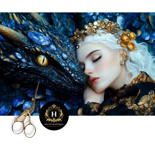 Jewel Blue Dragon & Queen Tissuepapier