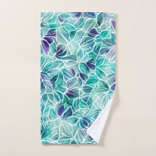 Jewel Blues Leaf Pattern Bad Handdoek (Handdoek)