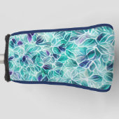Jewel Blues Leaf Pattern Golfheadcover (Voorkant)