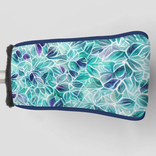 Jewel Blues Leaf Pattern Golfheadcover (Voorkant)