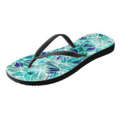 Jewel Blues Leaf Pattern Teenslippers (Schuin)