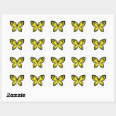 Jewel Butterflies - Geel Vierkante Sticker (Vel)