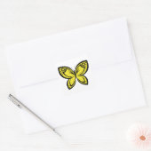 Jewel Butterflies - Geel Vierkante Sticker (Envelop)