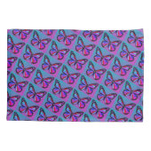 Jewel Butterflies in Purple and Blue Pattern Kussensloop (Achterkant-Links)