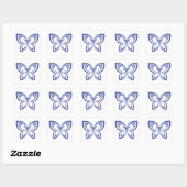 Jewel Butterflies Outline - Blue Square Sticker (Vel)