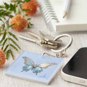 Jewel Butterfly Opal en Zilver Sleutelhanger