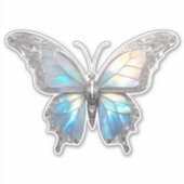 Jewel Butterfly Opal en Zilver Sticker (Voorkant)