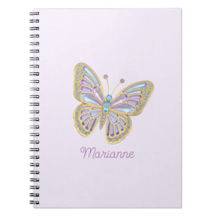 Jewel Butterfly Paarse Blauw Goud Notitieboek