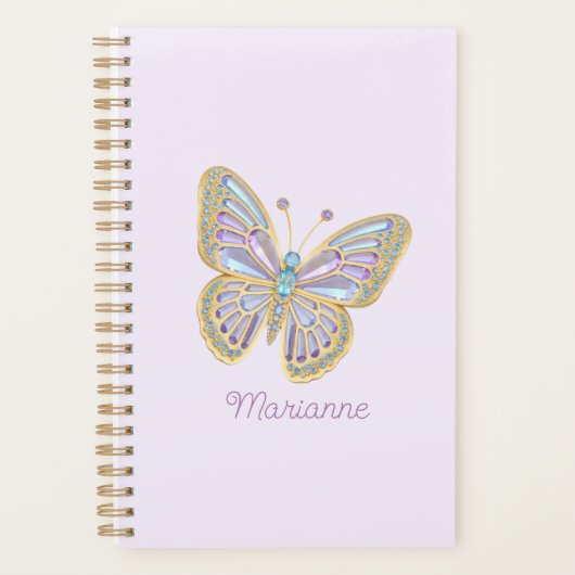 Jewel Butterfly Paarse Blauw Goud Planner (Voorkant)