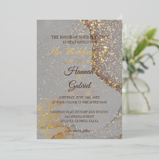 JEWEL COLLECTIE folie huwelijksuitnodiging Folie Uitnodiging (Staand Voorkant)