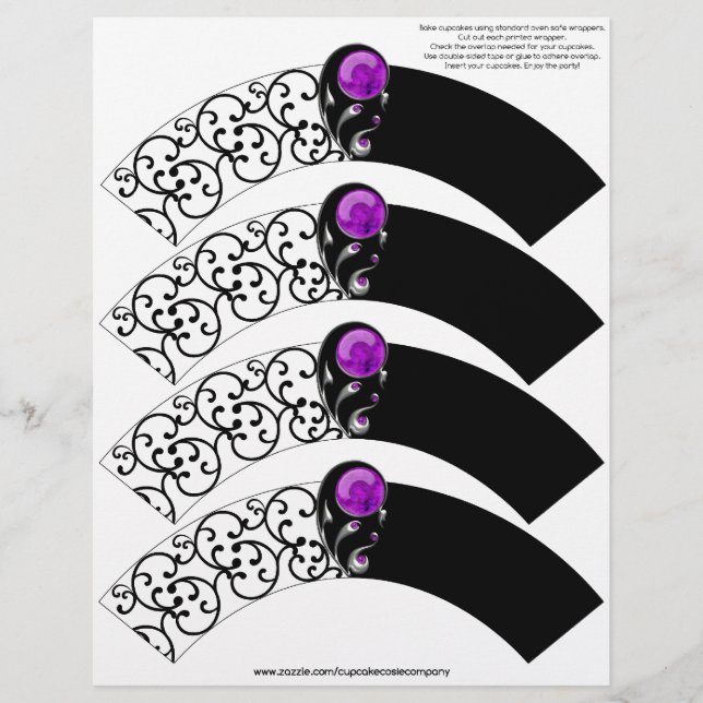 Jewel Damask Cupcake Cosie - Paars (Voorkant)