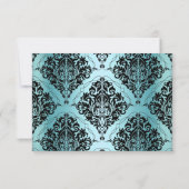 Jewel Damask Turquoise & Zilver RSVP (Achterkant)