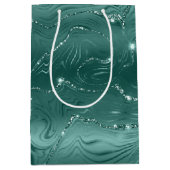 Jewel Emerald Groen Glitterig Glitter Medium Cadeauzakje (Voorkant)