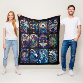 Jewel Galaxy Zodiac Fleece Deken