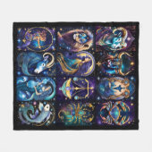 Jewel Galaxy Zodiac Fleece Deken (Voorkant (Horizontaal))