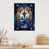 Jewel Galaxy Zodiac Gemini Poster (Keuken)