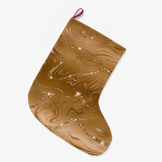 Jewel Gold Glittery Glitter Grote Kerstsok (Voorkant (Hangend))