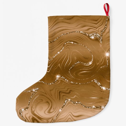 Jewel Gold Glittery Glitter Grote Kerstsok (Achterkant)