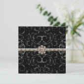Jewel Kijk Silver Bling Octagonal Diamond Swirls Kaart (Staand voorkant)