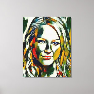 Jewel Kilcher Olie Portret Canvas Afdruk