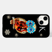 JEWEL OWL, DIAMOND STARS, Gold, Blue Turquoise, To Case-Mate iPhone Case (Achterkant (horizontaal))