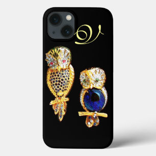 JEWEL OWLS, Gold, Blue Sapphire, Topaz iPhone 13 Hoesje