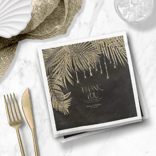 Jewel Palm Leaf Bedankt Gold ID830 Servet