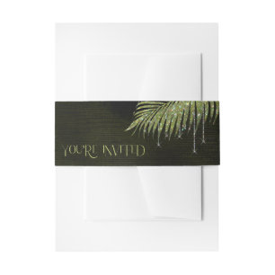 Jewel Palm Leaf Je bent uitgenodigd Groene ID830 Uitnodigingen Wikkel