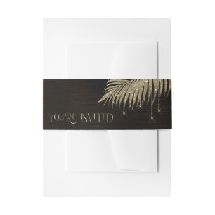 Jewel Palm Leaf Je bent uitgenodigd voor Gold ID83 Uitnodigingen Wikkel