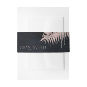 Jewel Palm Leaf Je bent uitgenodigd voor Roos Gold Uitnodigingen Wikkel